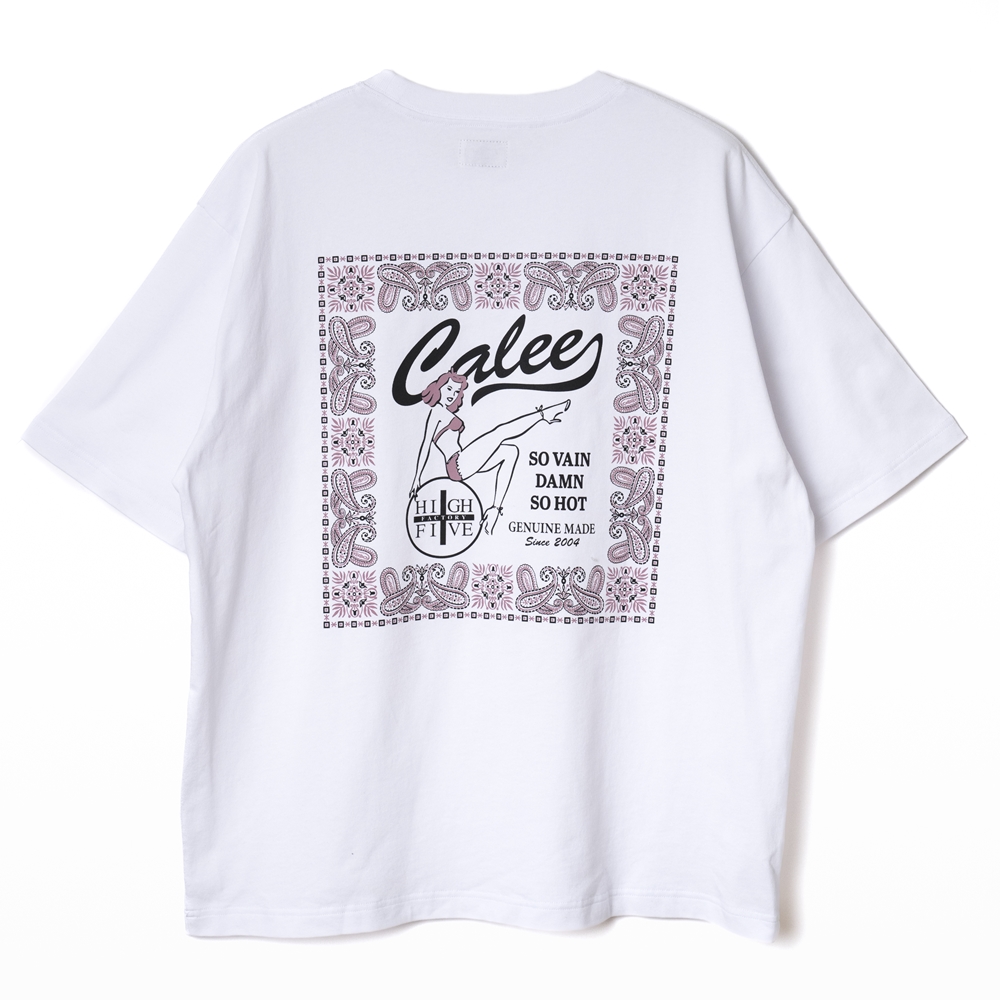 画像: CALEE/× HIGH FIVE FACTORY CAL RETRO GIRL BANDANNA TEE（WHITE）［プリントT-24春夏］