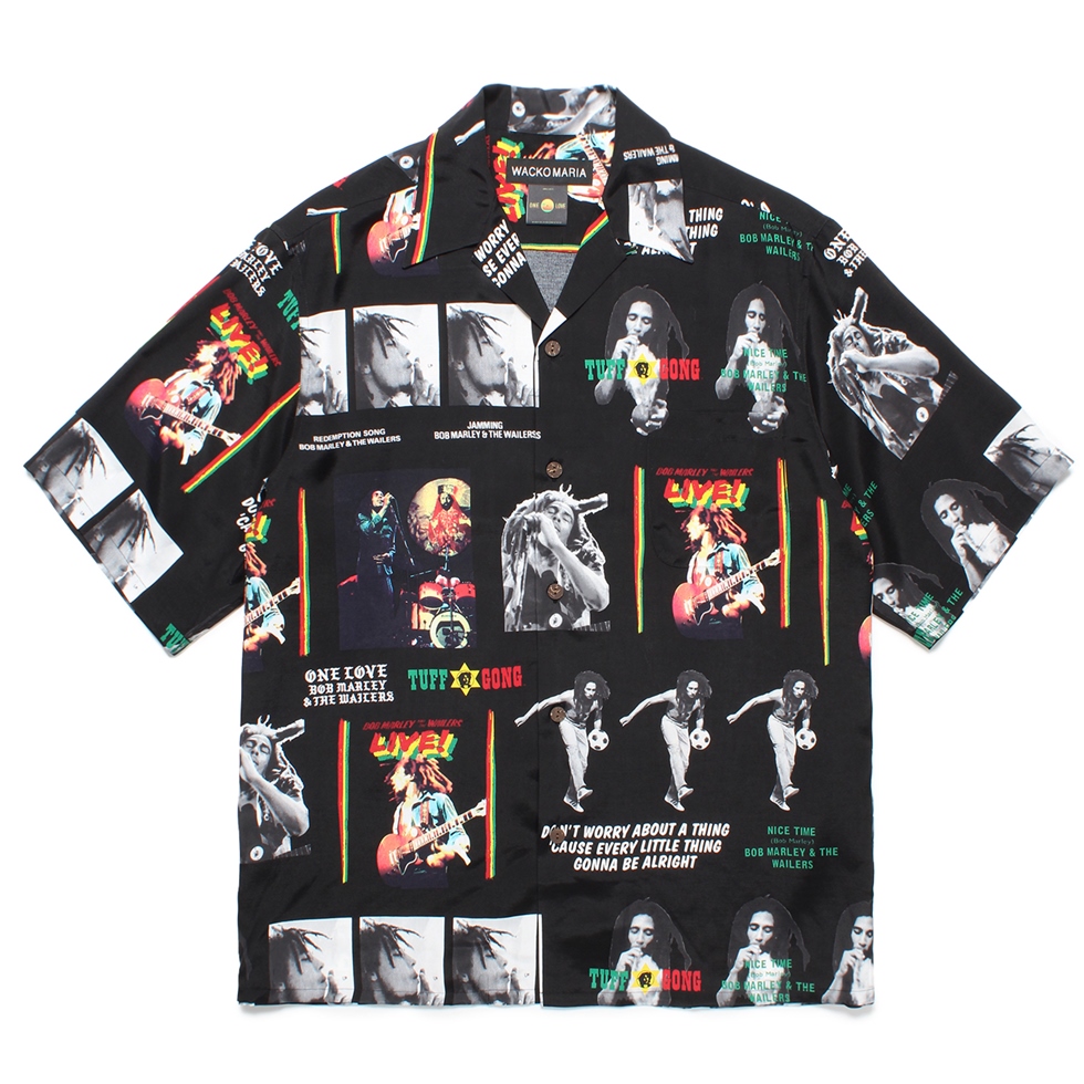 画像: WACKO MARIA/BOB MARLEY / HAWAIIAN SHIRT（BLACK）［ハワイアンシャツ-24秋冬］