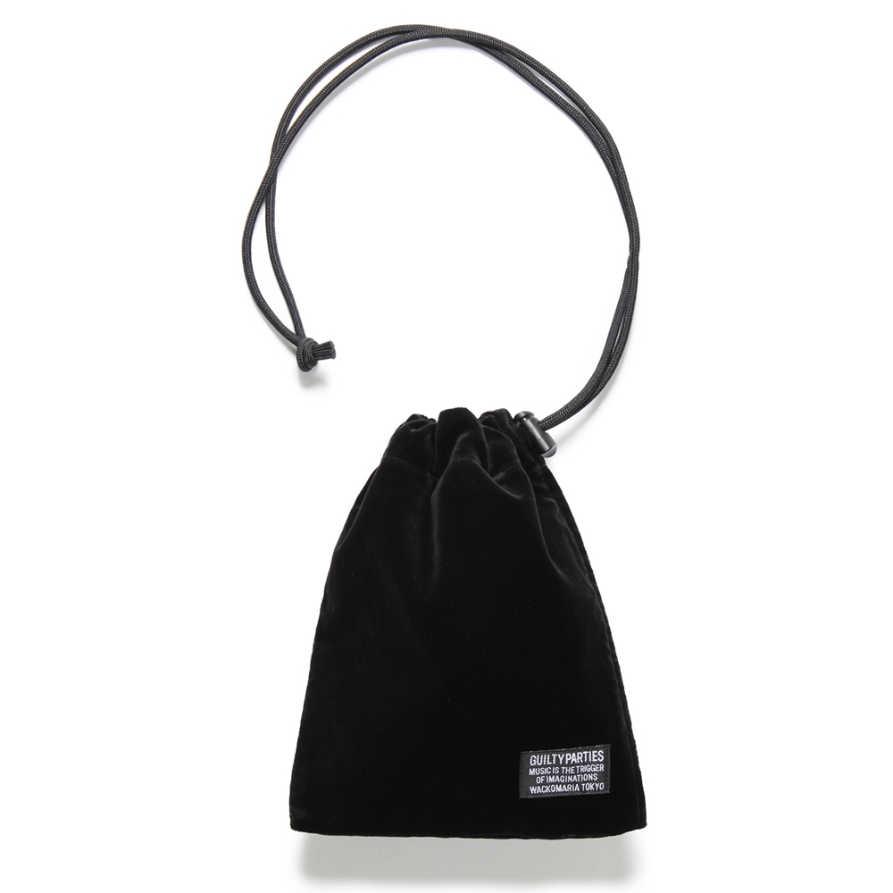 画像: WACKO MARIA/VELVET DRAWSTRING BAG（BLACK）［ドローストリングバッグ-24秋冬］