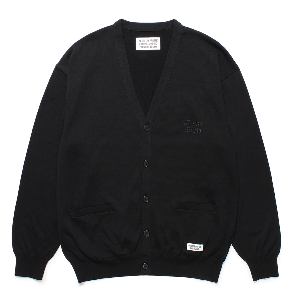 画像: WACKO MARIA/COTTON KNIT CARDIGAN（BLACK）［コットンニットカーディガン-24秋冬］