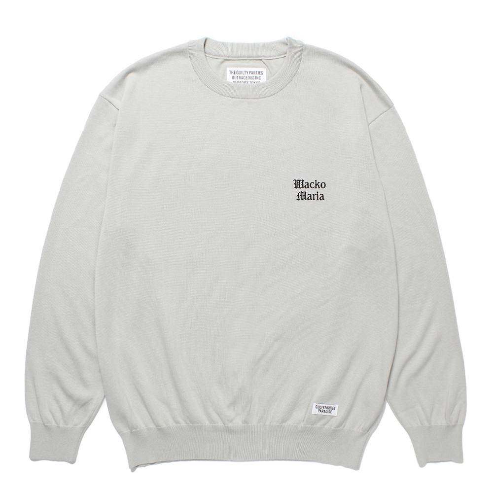 画像: WACKO MARIA/COTTON KNIT SWEATER（GRAY）［コットンニットセーター-24秋冬］