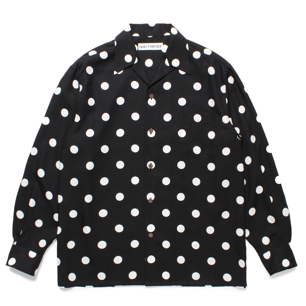 画像: WACKO MARIA/DOTS HAWAIIAN SHIRT（BLACK）［ドットハワイアンシャツ-24秋冬］