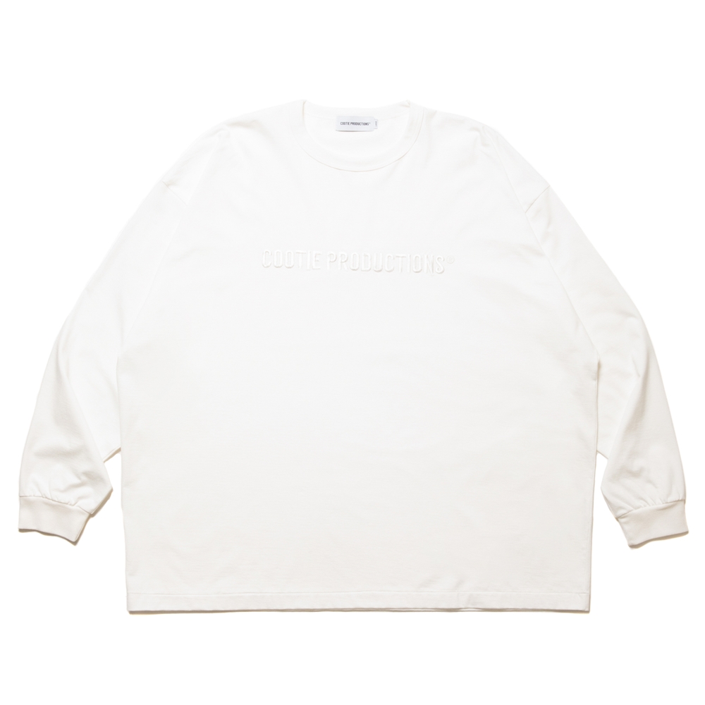 画像: COOTIE PRODUCTIONS/Oversized L/S Tee（Embroidery）（White）［オーバーサイズ刺繍長袖T-24秋冬］