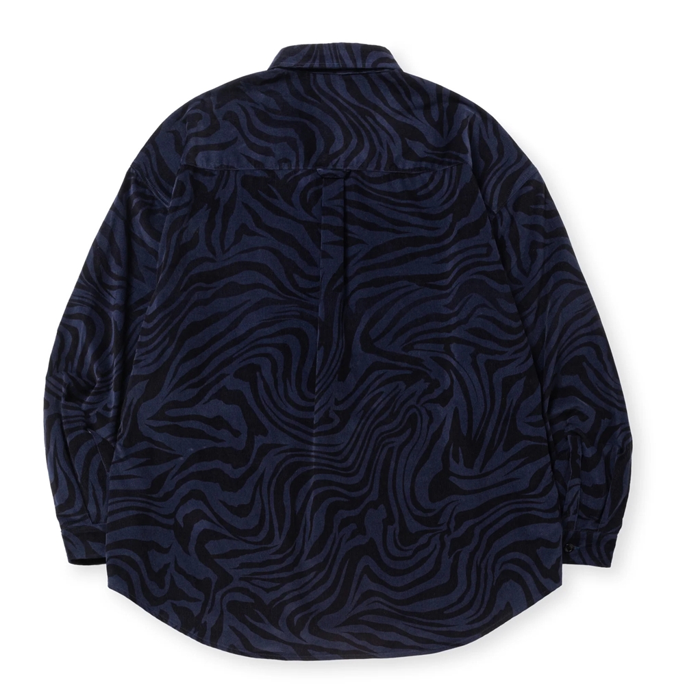 画像: CALEE/ZEBRA PATTERN CORDUROY OVER SH（NAVY）［ゼブラコーデュロイオーバーシャツ-24秋冬］