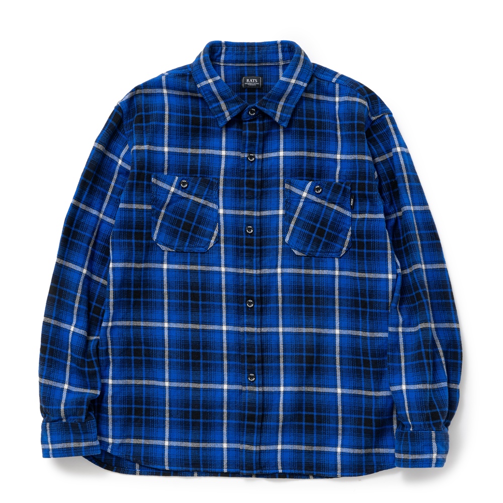 画像: RATS/COTTON FLANNEL BLUE CHECK SHIRT（BLUE CHECK）［フランネルチェックシャツ-24秋冬］