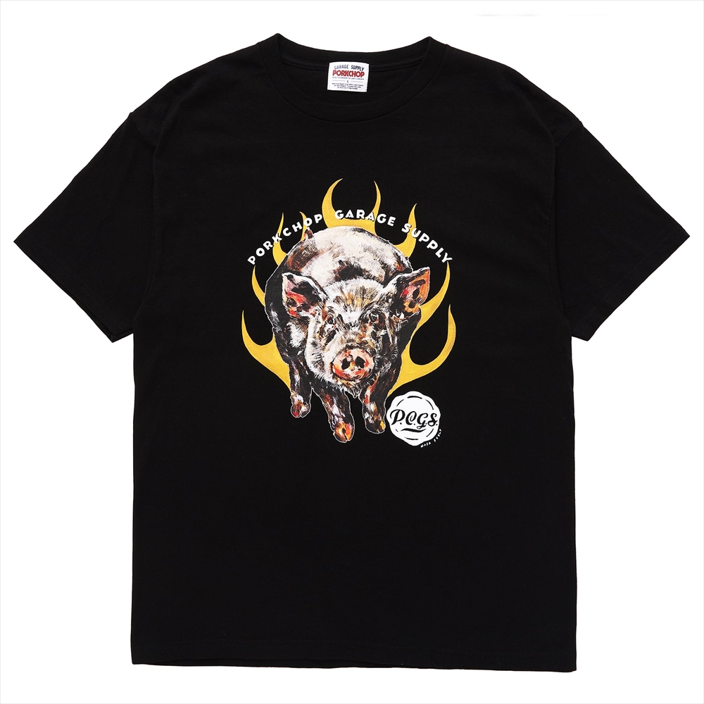 画像: PORKCHOP/MASA SCULP TEE C（BLACK）［プリントT-24秋冬］