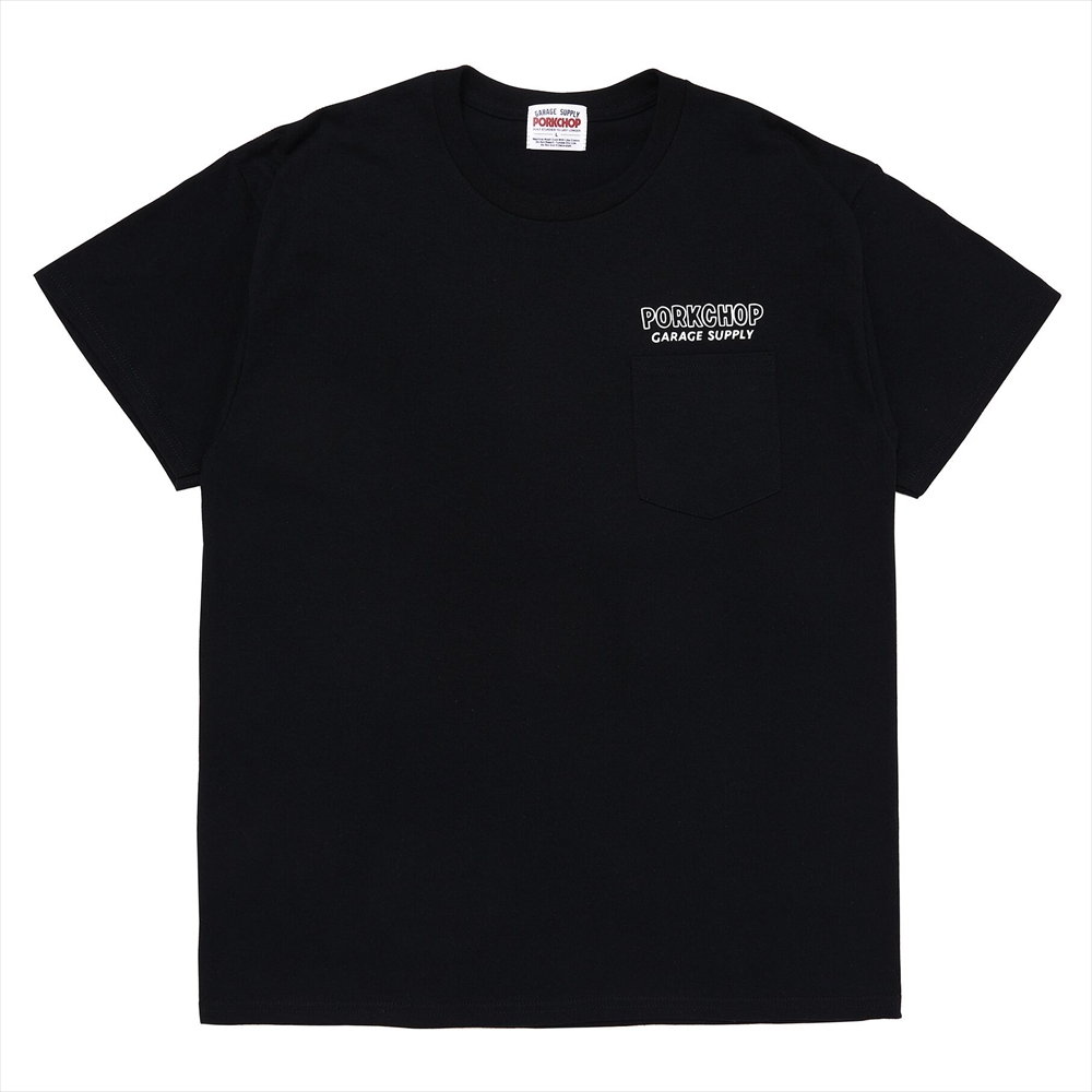 画像: PORKCHOP/MASA SCULP POCKET TEE A（BLACK）［プリントポケT-24秋冬］