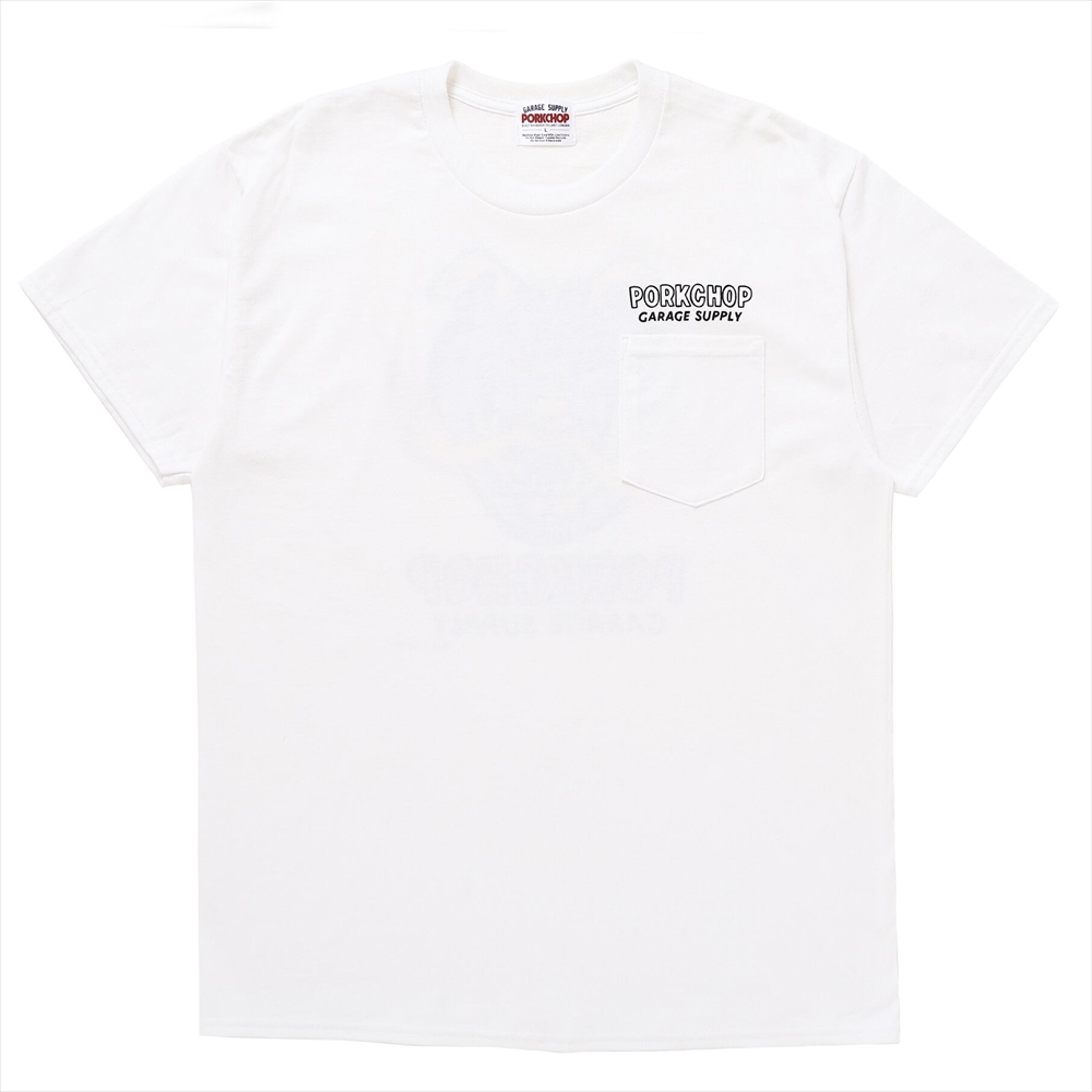 画像: PORKCHOP/MASA SCULP POCKET TEE A（WHITE）［プリントポケT-24秋冬］