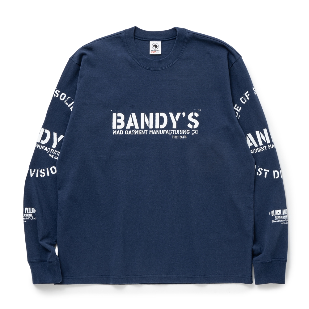 画像1: RATS/STAMP LOGO L/S TEE（NAVY）［プリント長袖T-24秋冬］ (1)