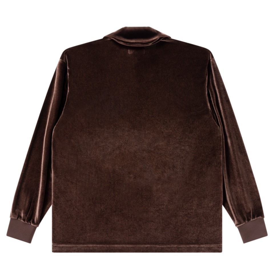 画像: BlackEyePatch/SMALL HWC COLLARED VELOUR PULLOVER（BROWN）