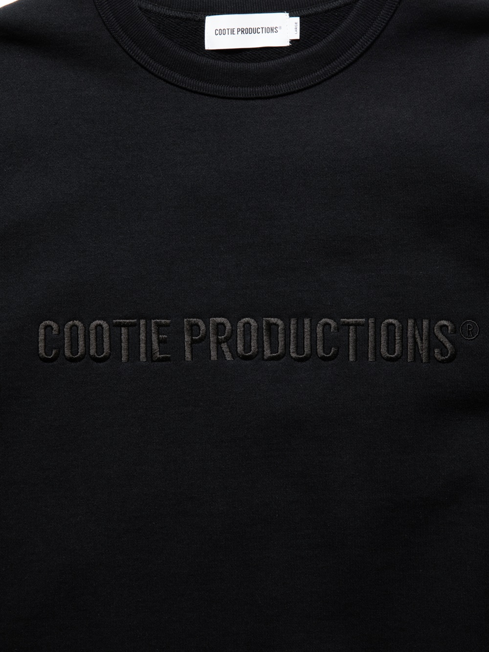 画像: COOTIE PRODUCTIONS/Open End Yarn Sweat Crew（Embroidery）（Black）［スウェットクルー-24秋冬］