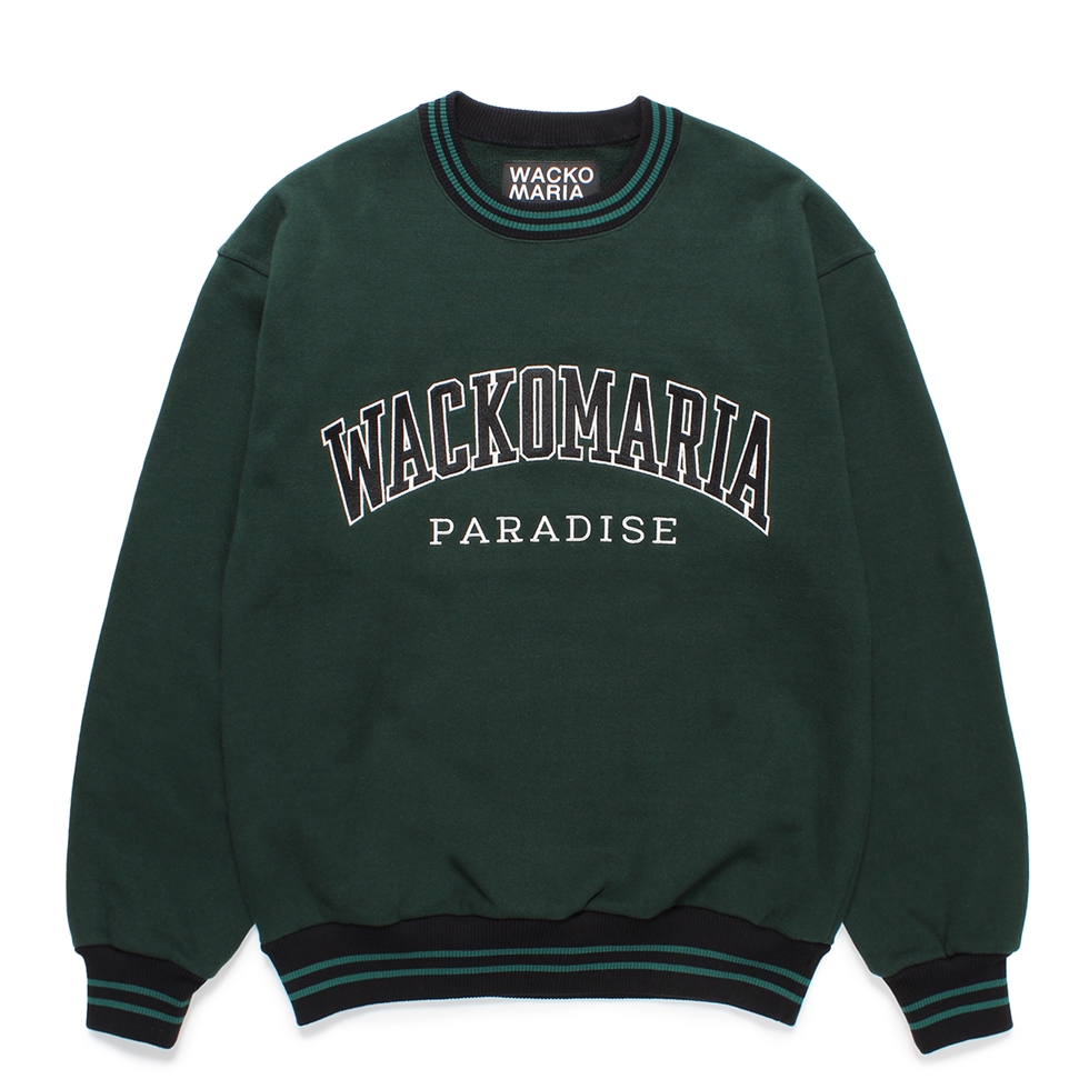 画像1: WACKO MARIA/HEAVY WEIGHT SWEAT SHIRT（GREEN）［クルーネックスウェット-24秋冬］ (1)