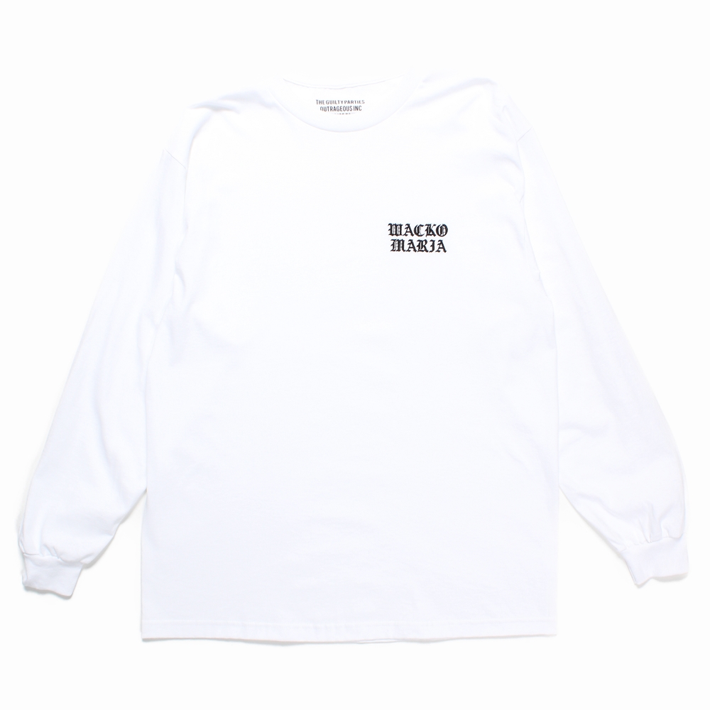 画像: WACKO MARIA/LONG SLEEVE T-SHIRT（WHITE）［刺繍長袖T-24秋冬］