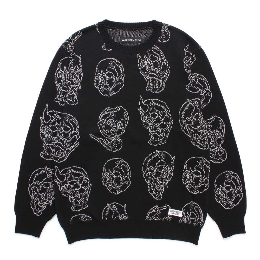 画像: WACKO MARIA/56 TATTOO STUDIO / JACQUARD KNIT SWEATER（BLACK）［ジャガードセーター-24秋冬］