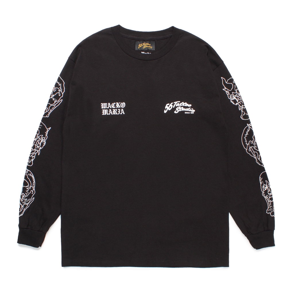 画像: WACKO MARIA/56 TATTOO STUDIO / LONG SLEEVE T-SHIRT（BLACK）［プリント長袖T-24秋冬］