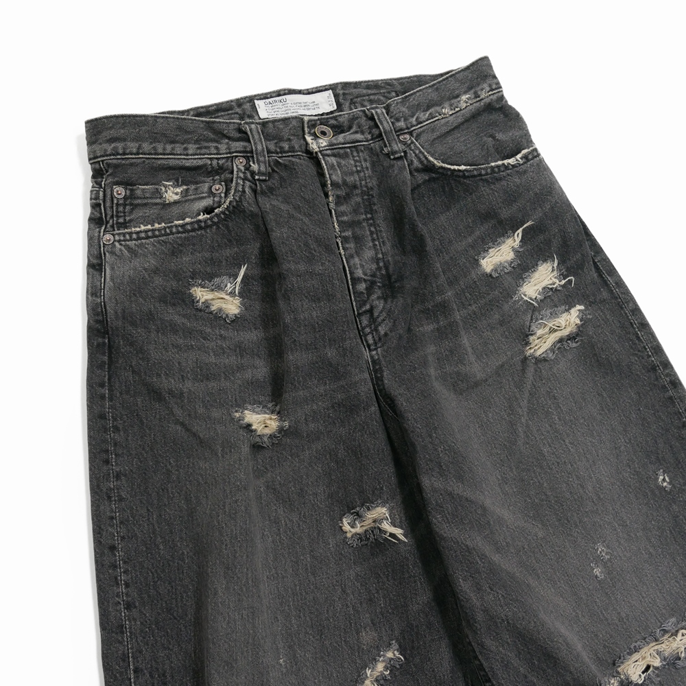 画像: DAIRIKU/Super Damage Wide Denim Pants（Black）［スーパーダメージワイドデニムパンツ-24秋冬］