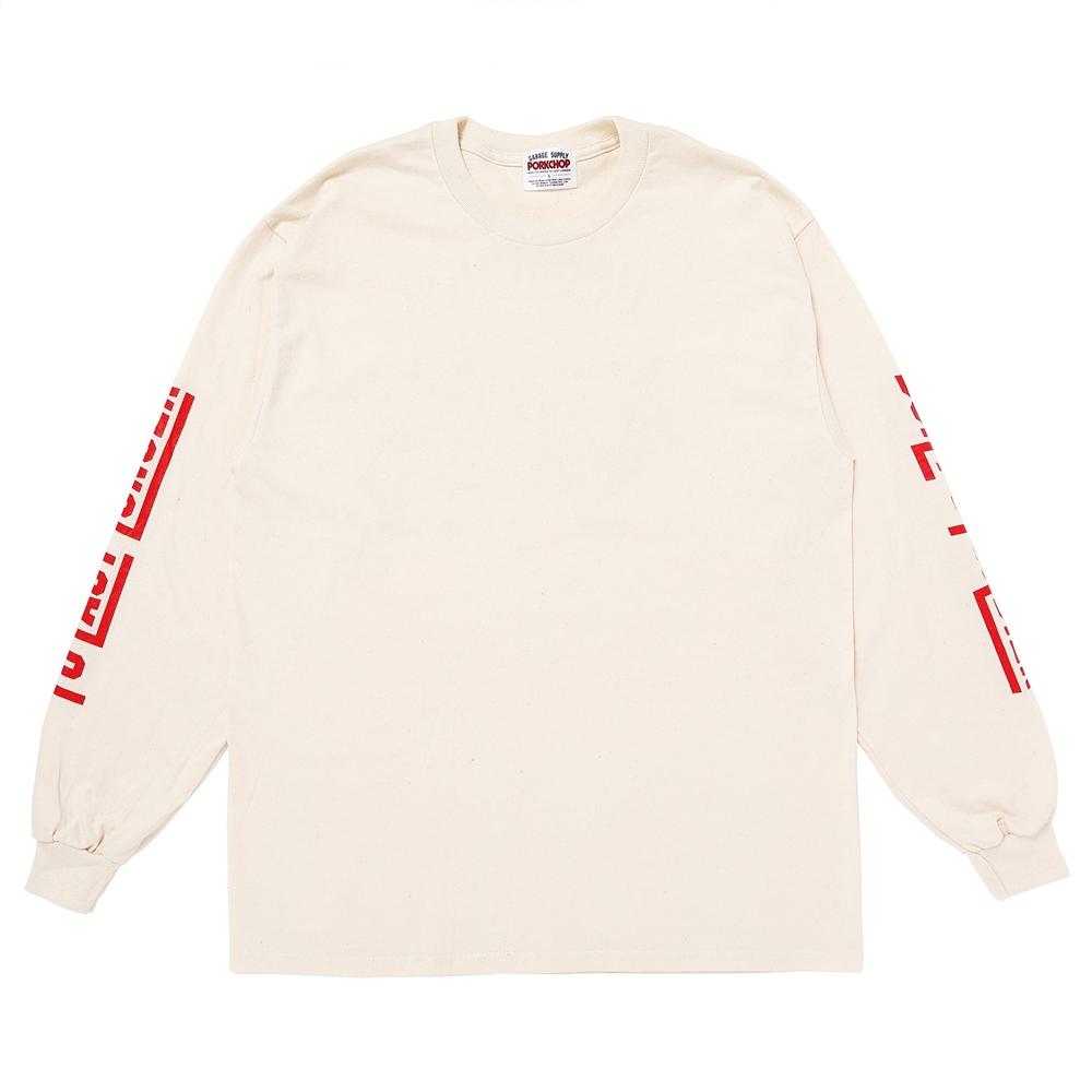 画像: PORKCHOP/PORK BACK L/S TEE（NATURAL）［プリント長袖T-24秋冬］