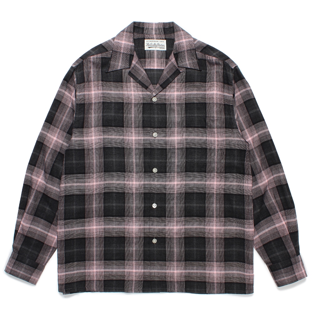 画像: WACKO MARIA/OMBRE CHECK OPEN COLLAR SHIRT（PINK）［オンブレチェックオープンカラーシャツ-24秋冬］