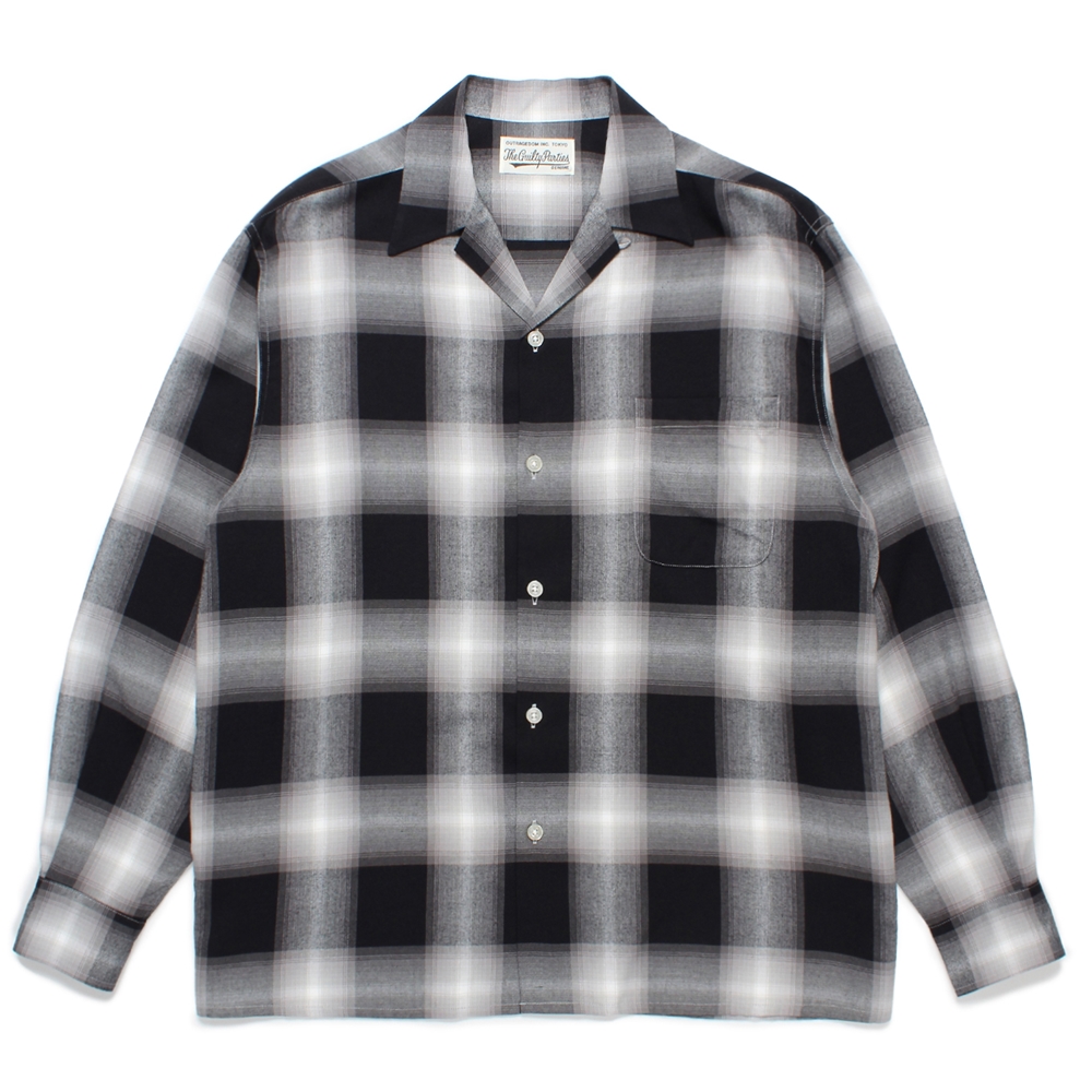 画像: WACKO MARIA/OMBRE CHECK OPEN COLLAR SHIRT（GRAY）［オンブレチェックオープンカラーシャツ-24秋冬］