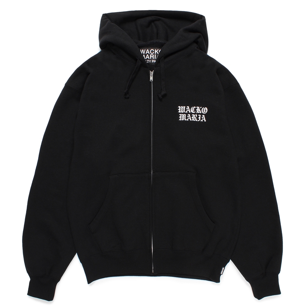 画像1: WACKO MARIA/HEAVY WEIGHT ZIP HOODED SWEAT SHIRT（BLACK）［ジップアップパーカー-24秋冬］ (1)