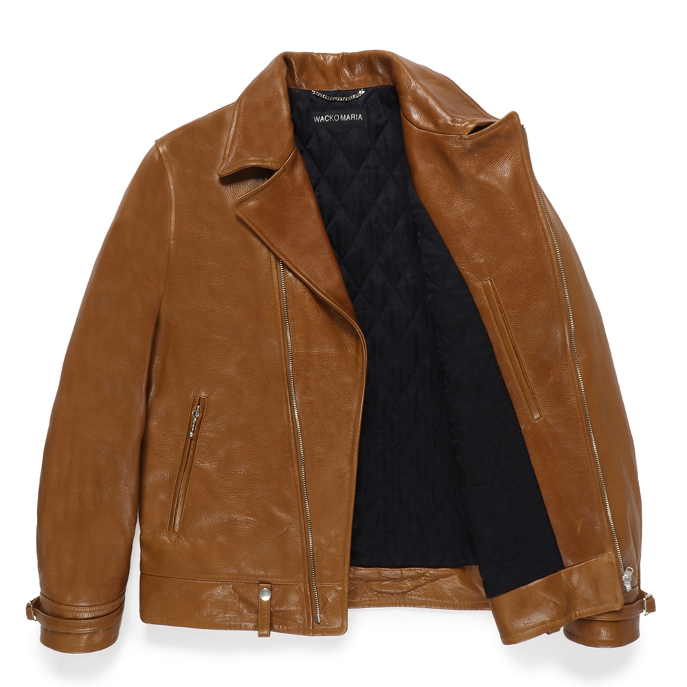 画像: WACKO MARIA/LEATHER DOUBLE RIDERS JACKET（BROWN）［レザーダブルライダースJKT-24秋冬］