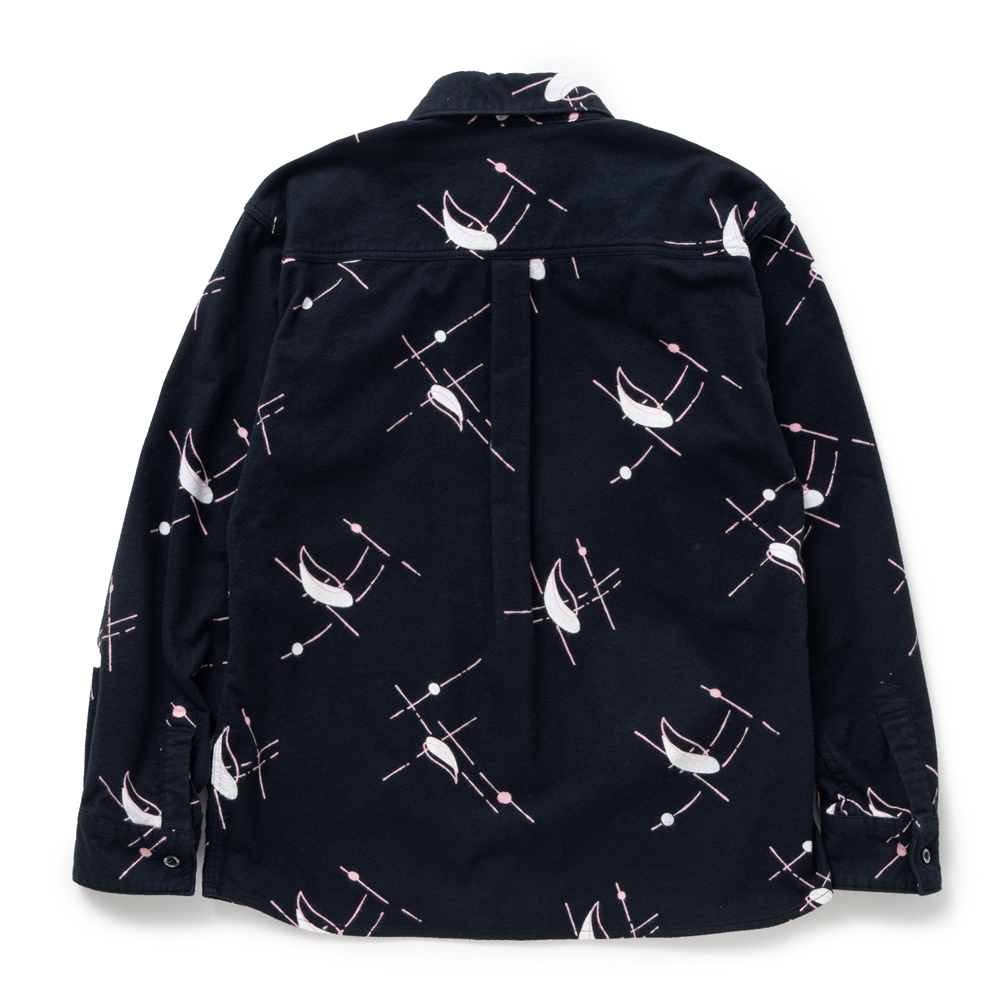 画像: RATS/ATOMIC PRINT FLANNEL B.D SHIRT（BLACK）［フランネルB.Dシャツ-24秋冬］