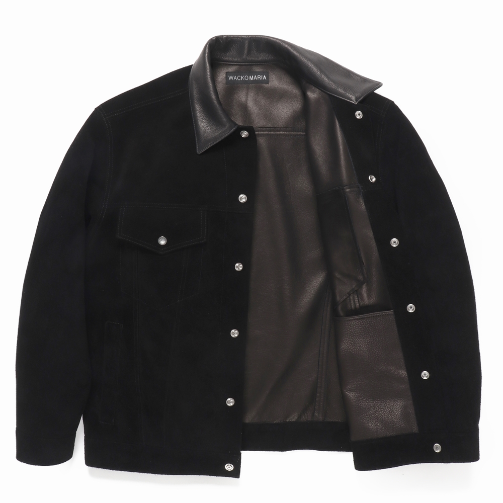 画像: WACKO MARIA/SUEDE TRUCKER JACKET（BLACK）［スウェードレザートラッカーJKT-24秋冬］