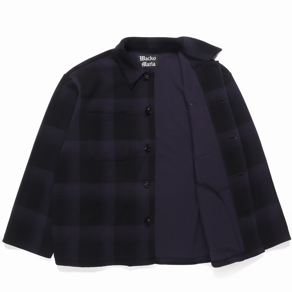 画像: WACKO MARIA/CHECK FLEECE SHIRT JACKET（NAVY）［チェックフリースシャツJKT-24秋冬］