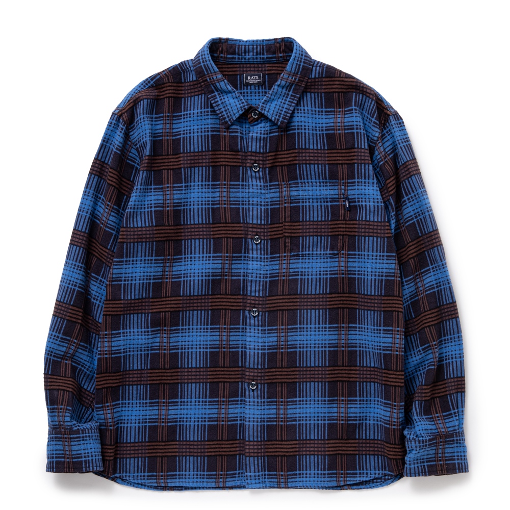 画像: RATS/C/R FLANNEL CHECK SHIRT（SAX BLUE CHECK）［フランネルチェックシャツ-24秋冬］