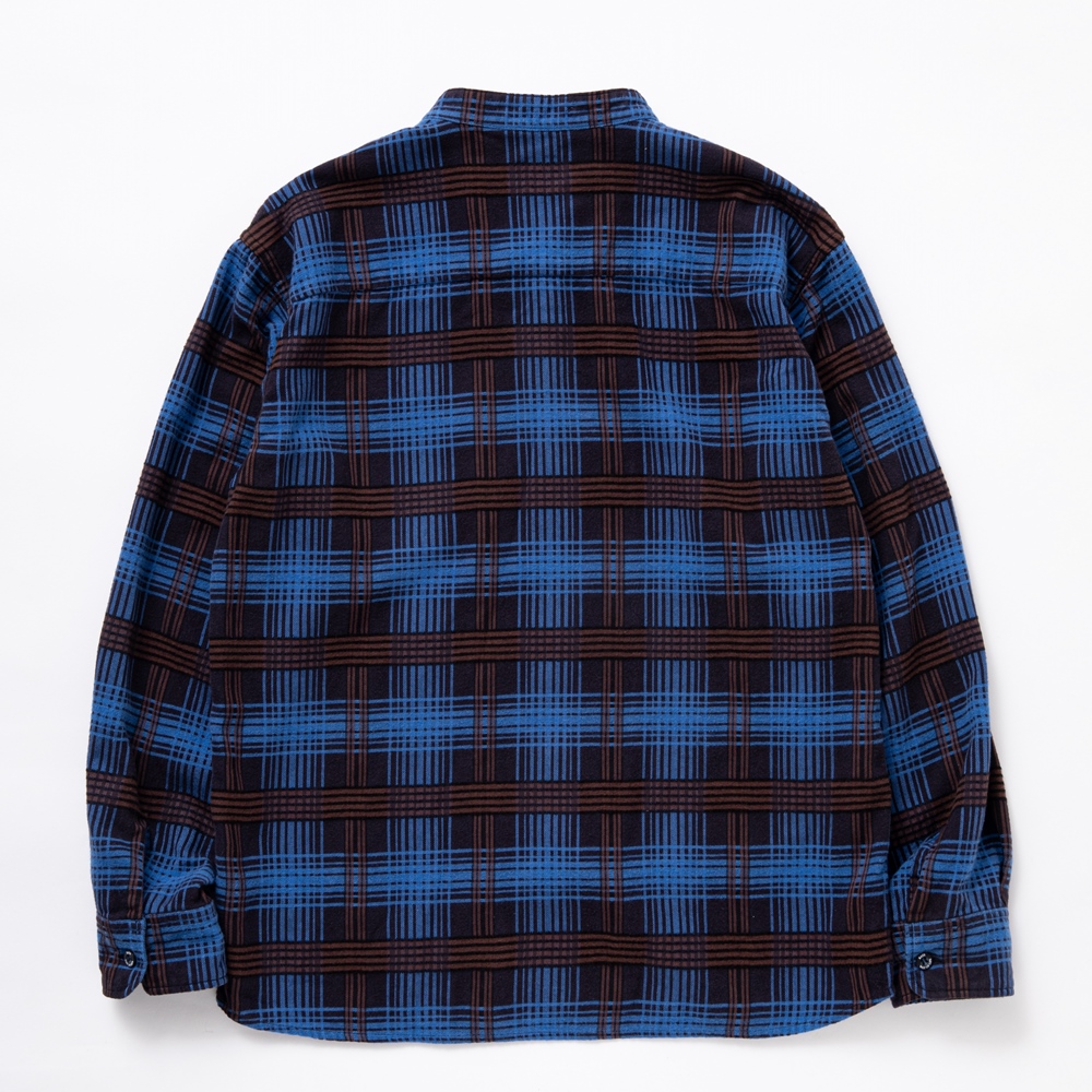 画像: RATS/STAND COLLAR C/R FLANNEL CHECK SHIRT（SAX BLUE CHECK）［スタンドカラーフランネルチェックシャツ-24秋冬］