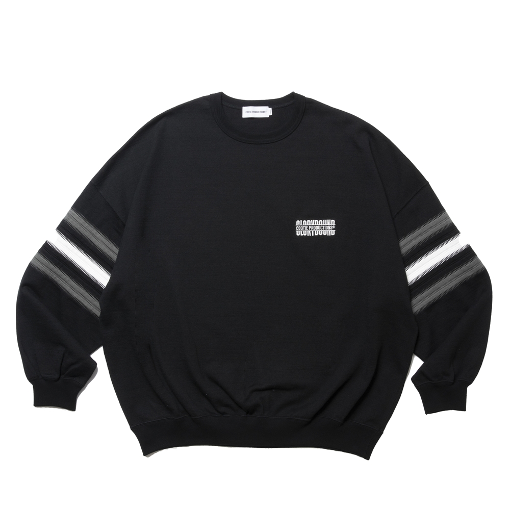 画像: COOTIE PRODUCTIONS/Heavy Oz Jersey Jacquard Sleeve Crew（Black）［ジャガードスリーブクルー-24秋冬］