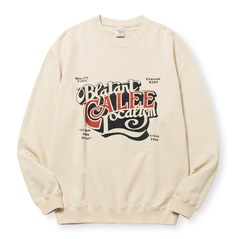 画像: CALEE/CAL BL LOGO CREW NECK SW ＜NATURALLY PAINT DESIGN＞（BEIGE）［クルーネックスウェット-24秋冬］