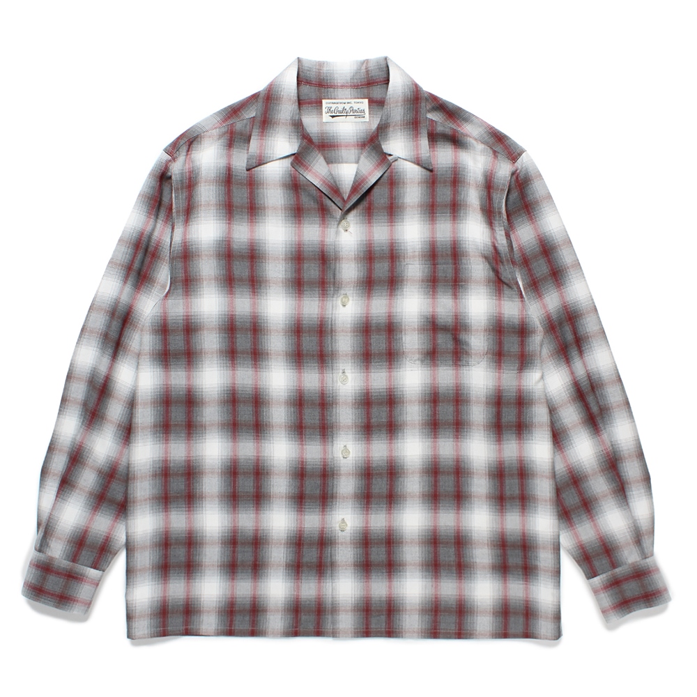 画像: WACKO MARIA/OMBRE CHECK OPEN COLLAR SHIRT（WHITE）［オンブレチェックオープンカラーシャツ-24秋冬］