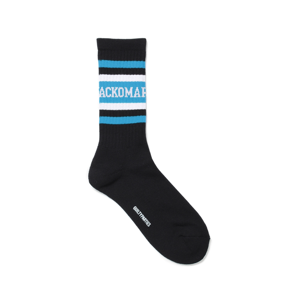 画像: WACKO MARIA/LOGO JACQUARD SOCKS（BLACK/SAX）［ロゴジャガードソックス-24秋冬］