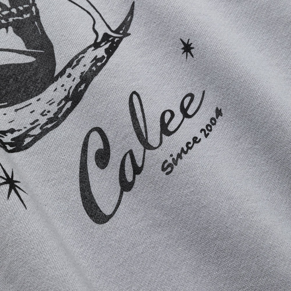 画像: CALEE/SYNDICATE RETRO GIRL CREW NECK SW ＜NATURALLY PAINT DESIGN＞（GRAY）［クルーネックスウェット-24秋冬］