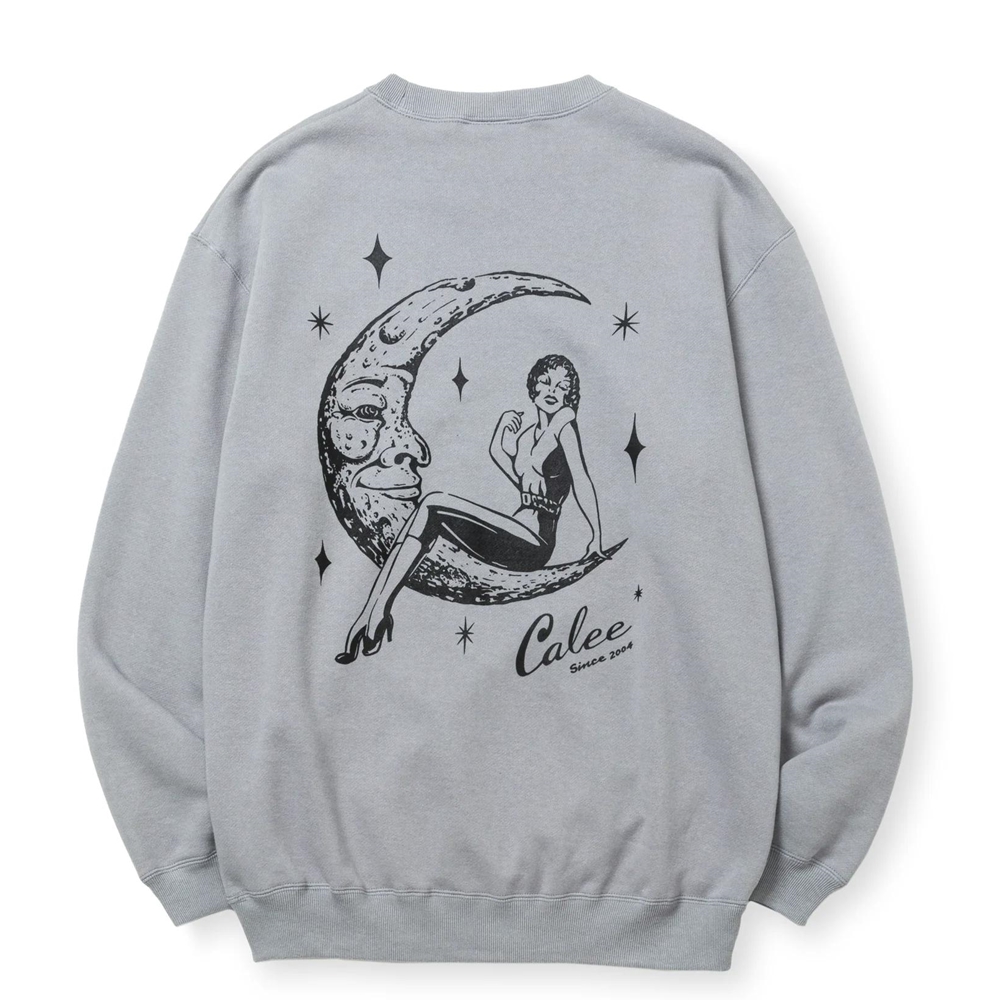 画像: CALEE/SYNDICATE RETRO GIRL CREW NECK SW ＜NATURALLY PAINT DESIGN＞（GRAY）［クルーネックスウェット-24秋冬］