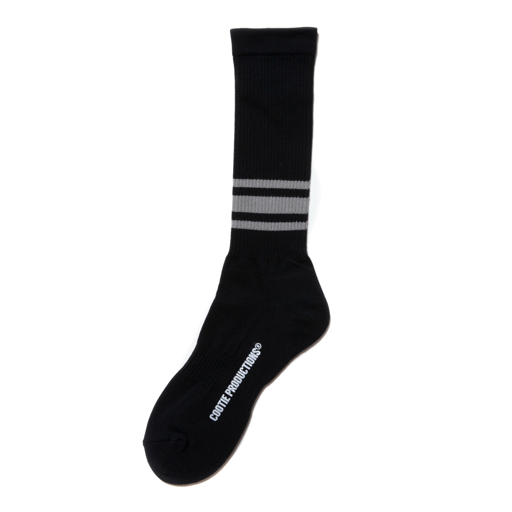 画像: COOTIE PRODUCTIONS/Raza High Socks（Border）（Black）［ハイソックス-24秋冬］