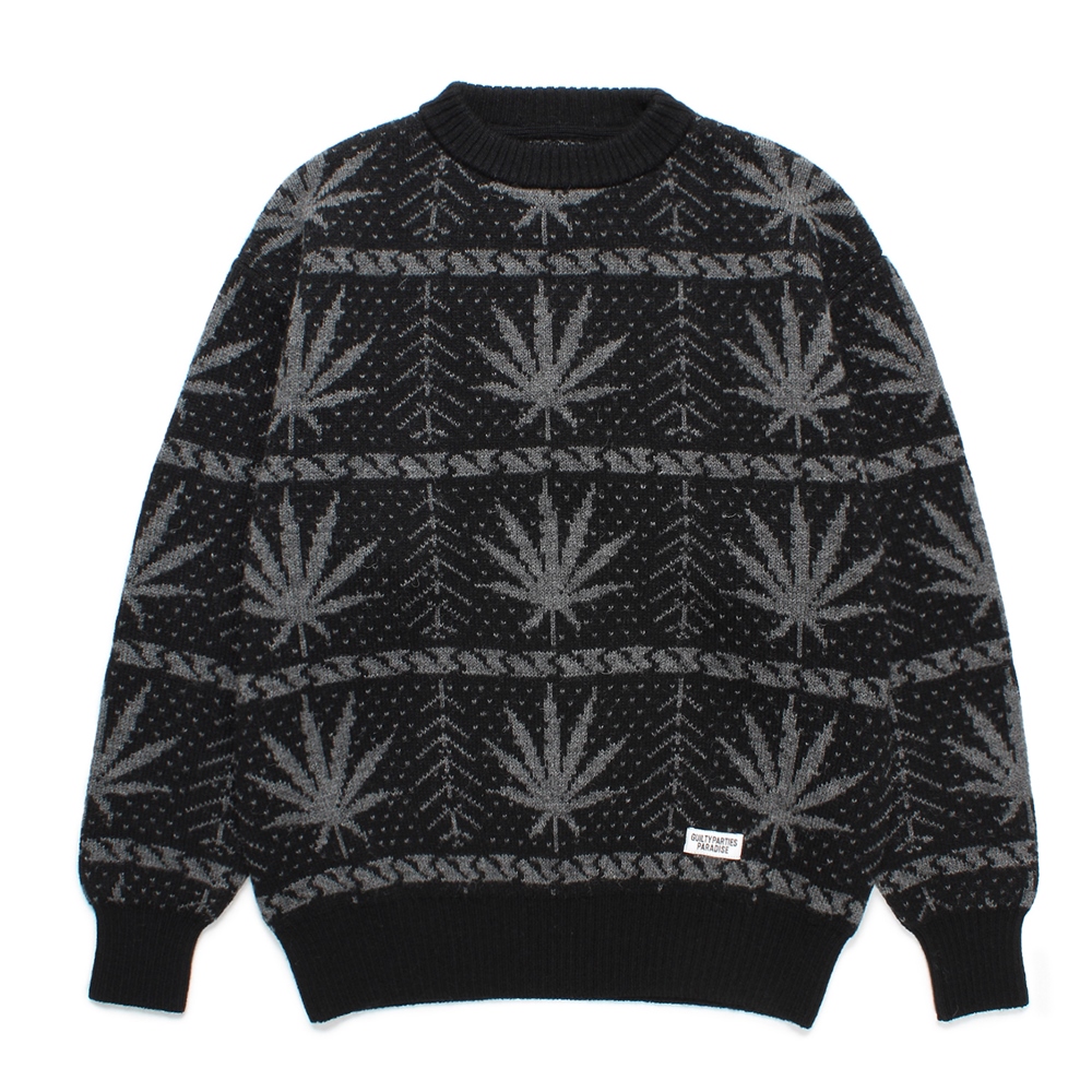 画像: WACKO MARIA/HIGH TIMES / JACQUARD KNIT SWEATER（BLACK）［ジャガードセーター-24秋冬］