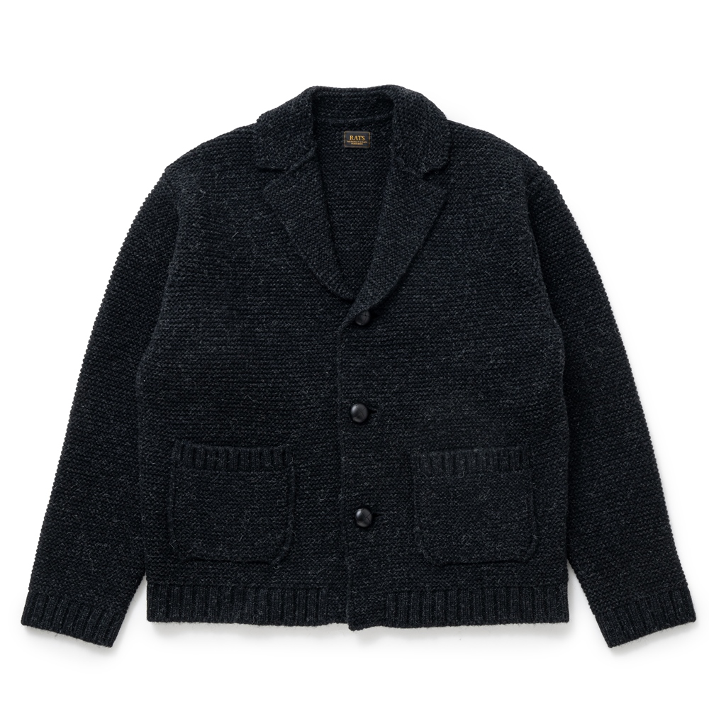 画像: RATS/3B KNIT JKT（BLACK GRAY）［3ボタンニットJKT-24秋冬］