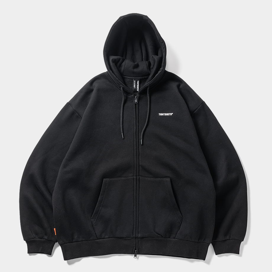 画像: TIGHTBOOTH/LOGO ZIP HOODED SWEAT SHIRT（Black）［ジップアップフーディー-24秋冬］