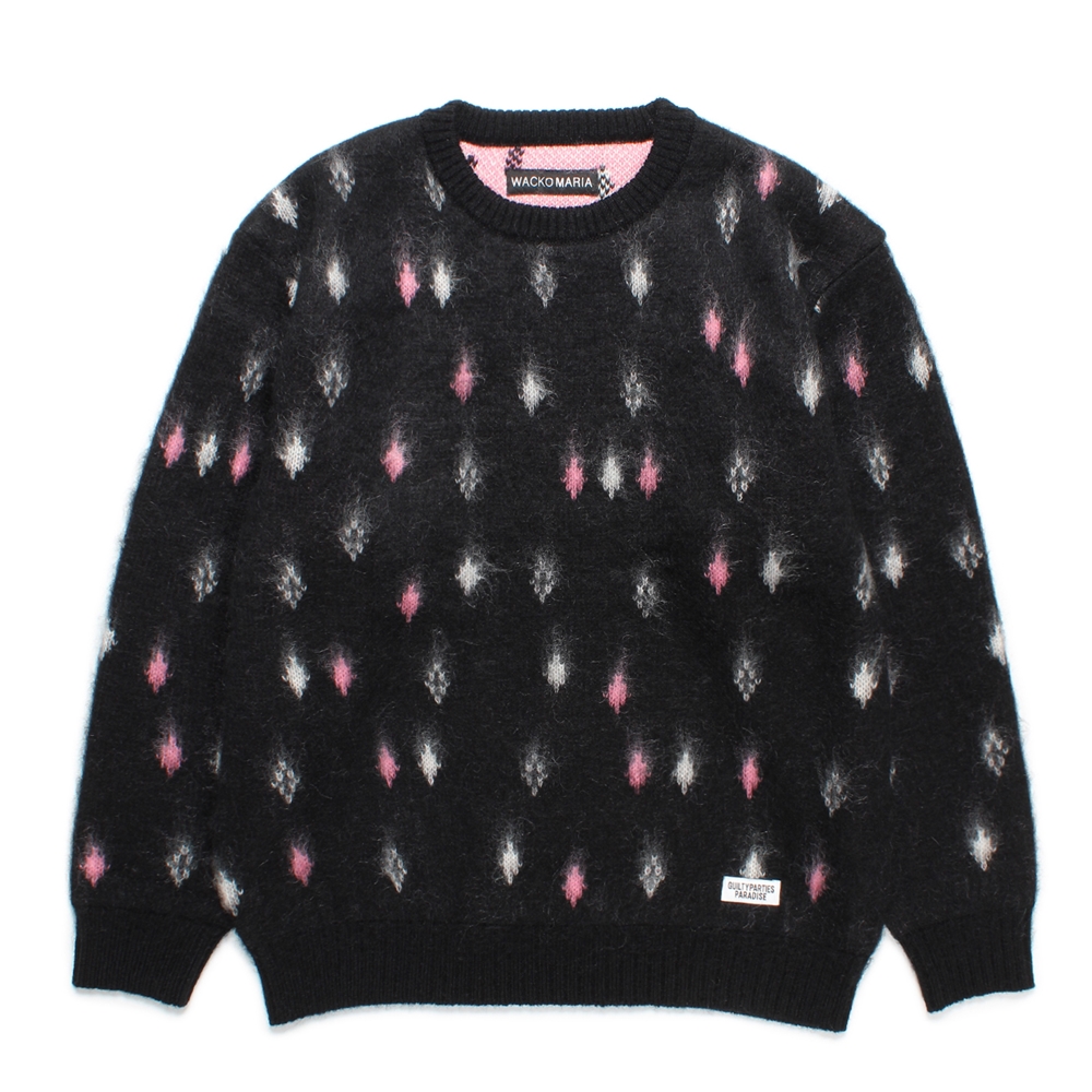 画像: WACKO MARIA/DIAMOND HEAVY MOHAIR KNIT SWEATER（BLACK）［ダイヤモンドヘビーモヘアセーター-24秋冬］