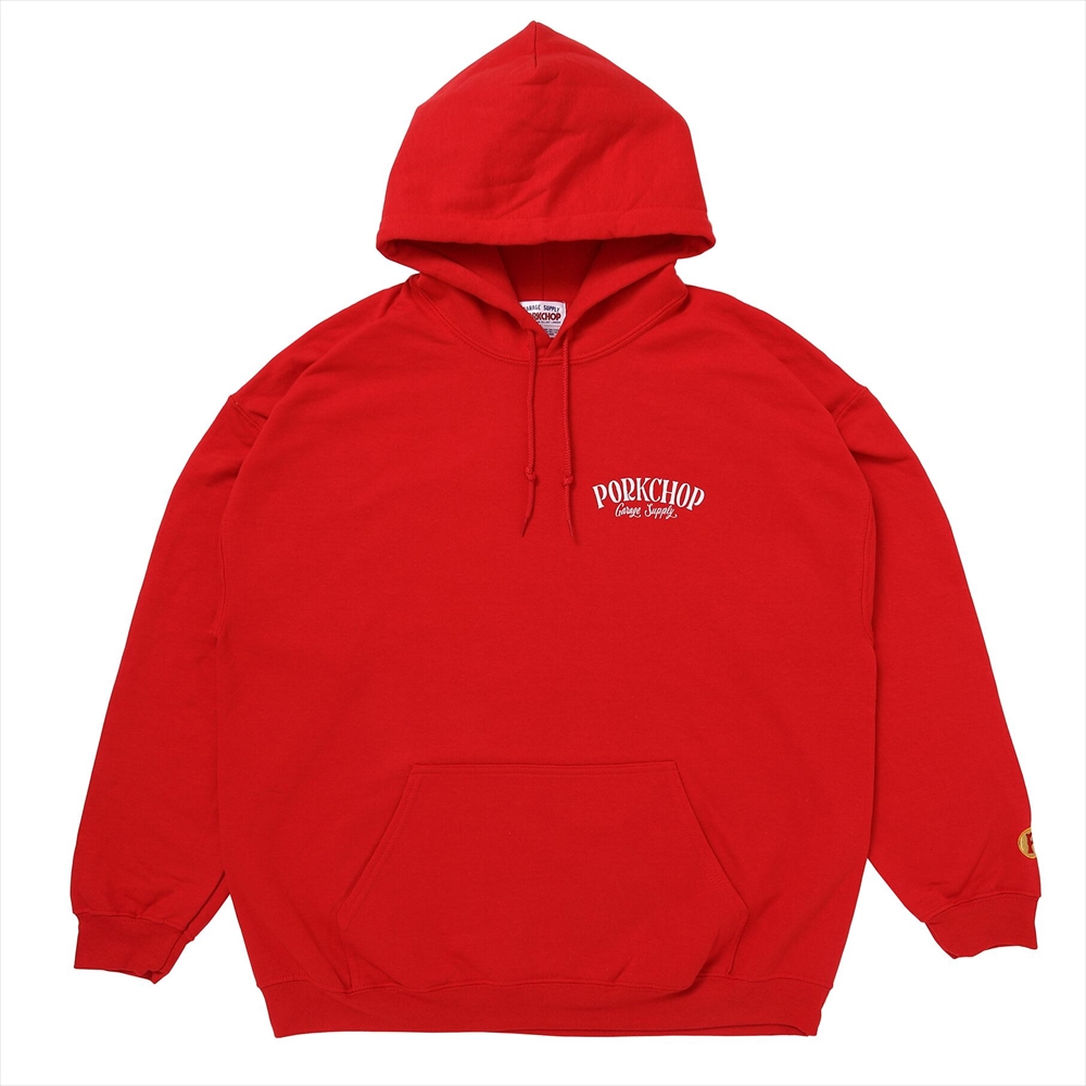 画像: PORKCHOP/PORK BACK HOODIE（RED）［プルオーバーパーカー-24秋冬］