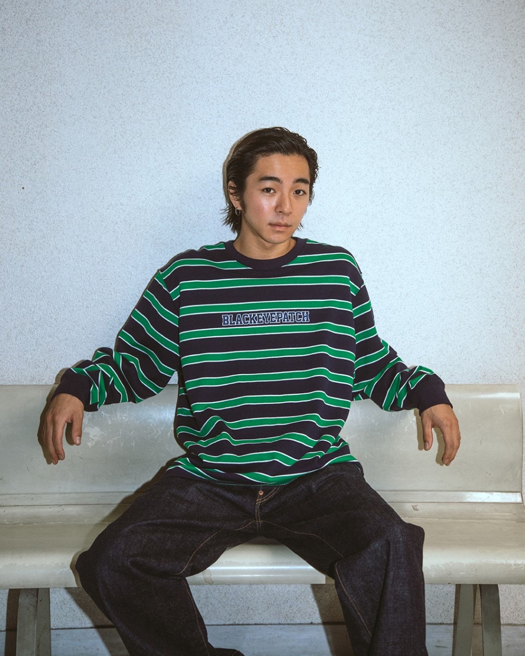 画像: BlackEyePatch/STRIPED COLLEGE L/S TEE（MULTI）