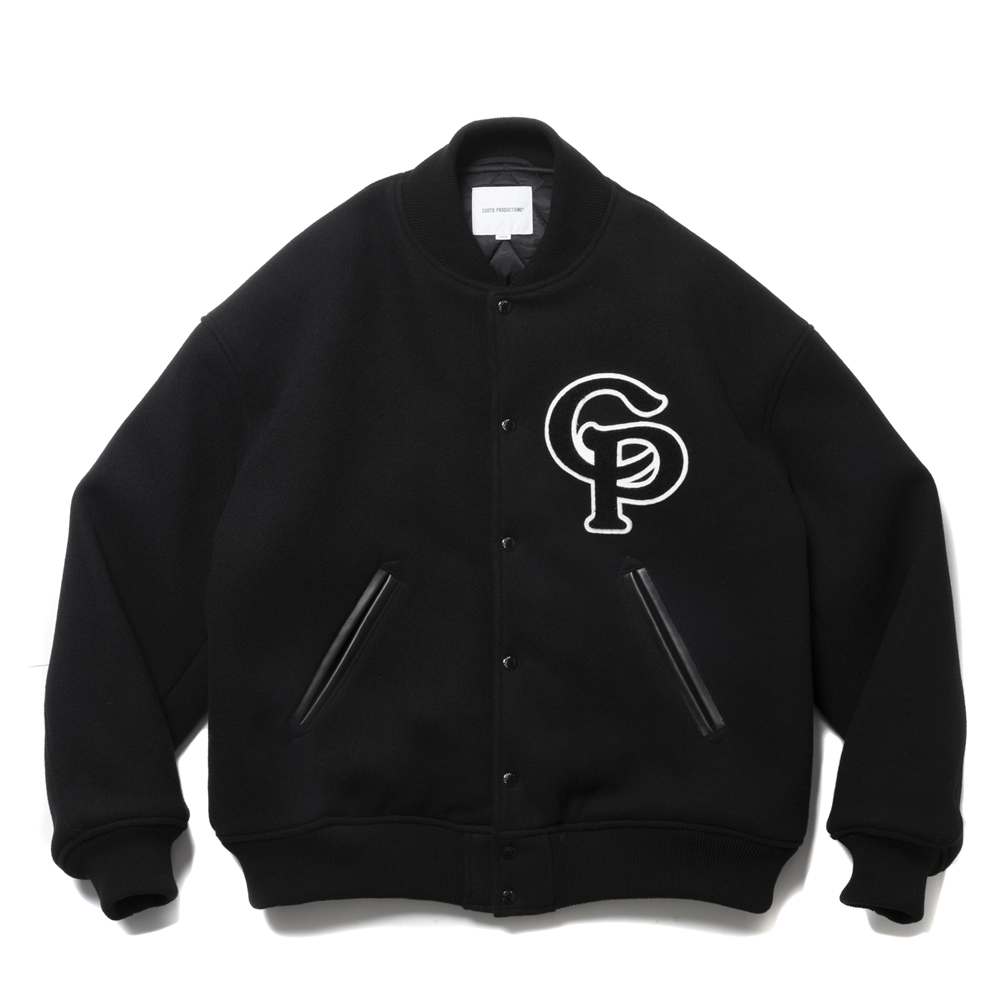 画像: COOTIE PRODUCTIONS/Wool Mossa Stadium Jacket（Black）［スタジアムJKT-24秋冬］