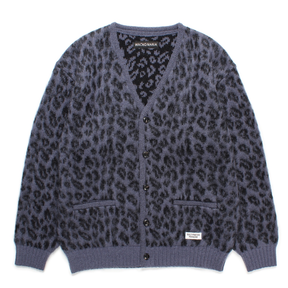 画像: WACKO MARIA/LEOPARD HEAVY MOHAIR KNIT CARDIGAN（PURPLE）［レオパードヘビーモヘアカーディガン-24秋冬］