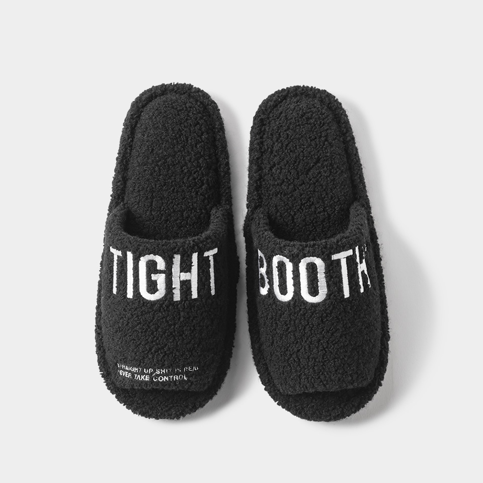 画像: TIGHTBOOTH/LABEL LOGO BOA SANDAL（Black）［ルームボアサンダル-24秋冬］