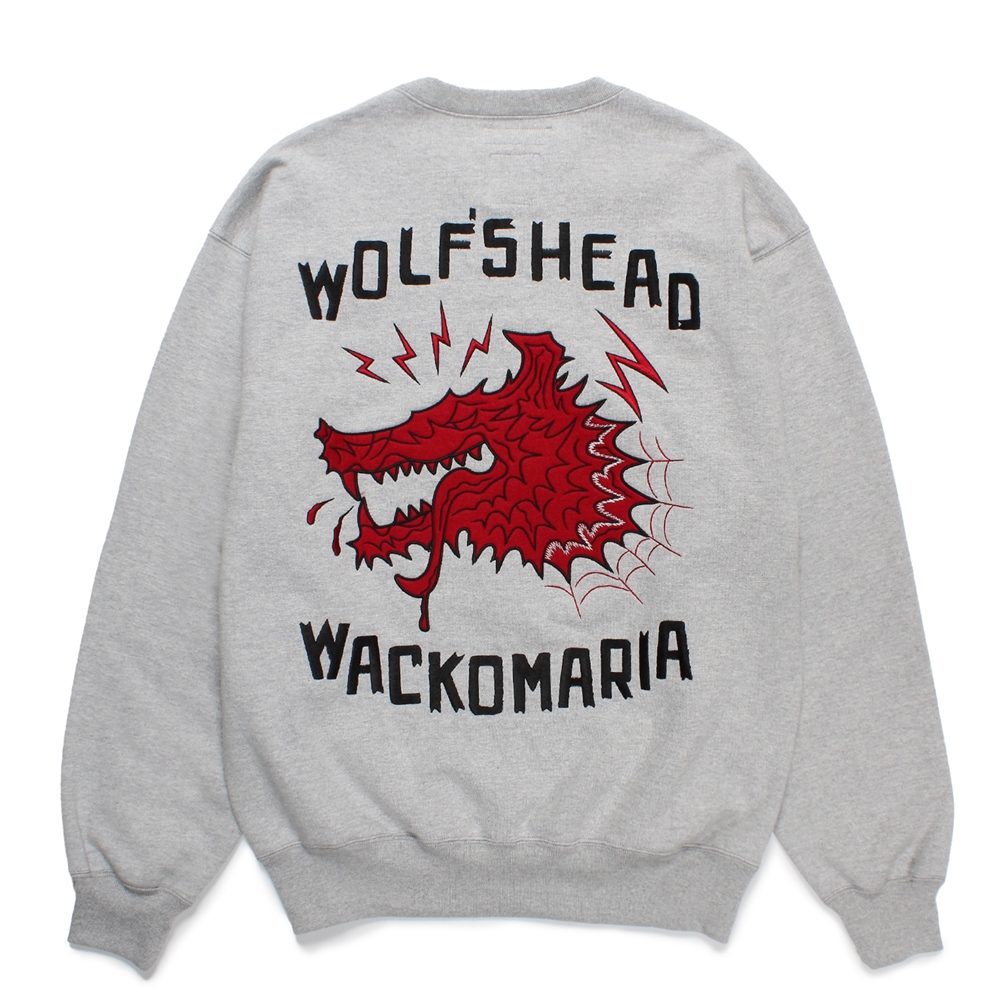 画像: WACKO MARIA/WOLF'S HEAD / HEAVY WEIGHT SWEAT SHIRT（GRAY）［クルーネックスウェット-24秋冬］