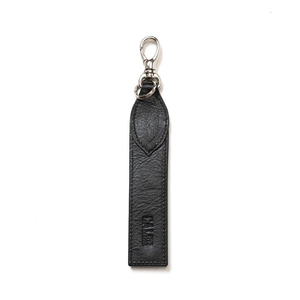 画像: CALEE/STUDS LEATHER FLAT SHORT KEY RING（BLACK）［ショートキーリング-24秋冬］