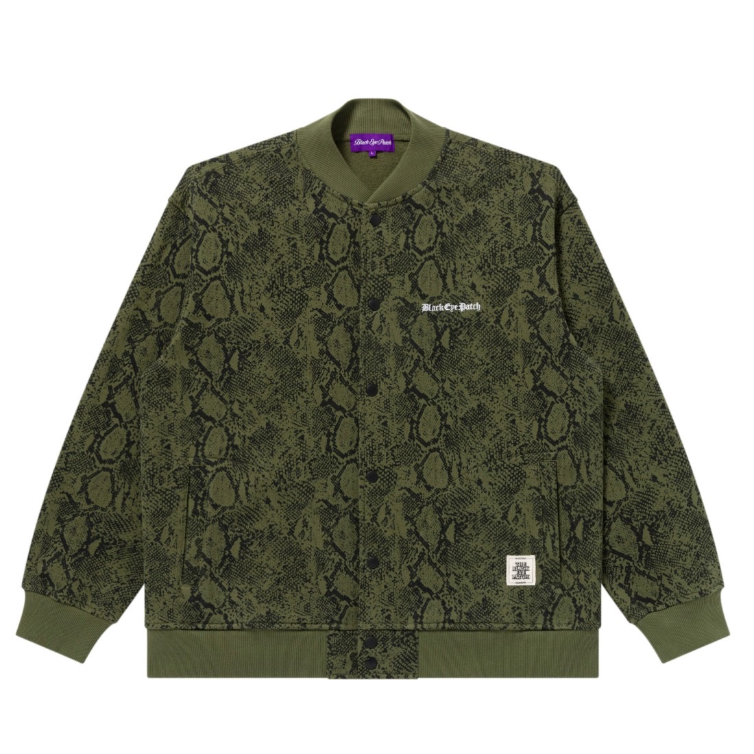 画像: BlackEyePatch/OE LOGO PYTHON SWEAT STADIUM JACKET（OLIVE）