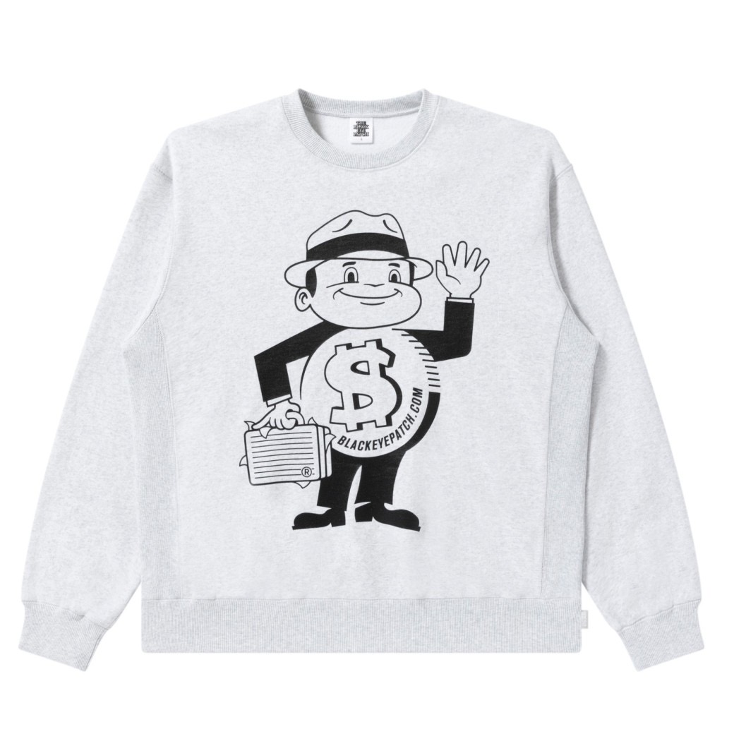 画像: BlackEyePatch/DOLLARMAN CREW SWEAT（ASH）